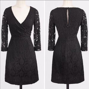 J. Crew Black Lace Wrap Dress